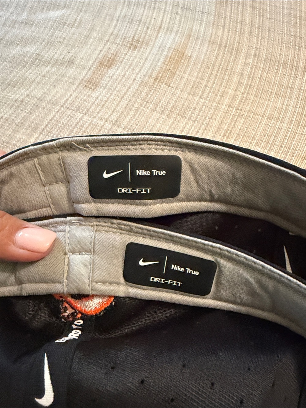 Nike Black and Orange Oklahoma State Caps - Pair. NWOT. 22 1/2 inches - Picture 4 of 6